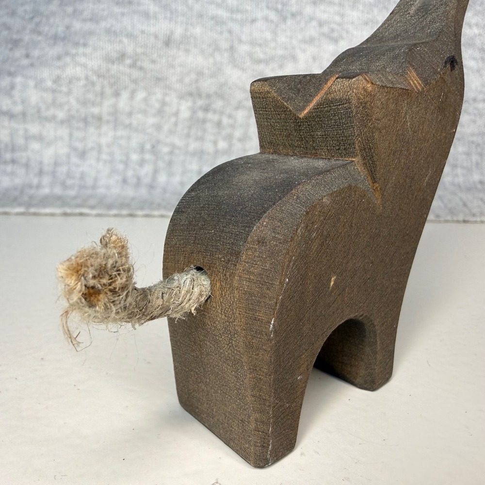 VTG 90s OSTHEIMER German Wooden Elephant Figurine Hand Carved little RETIRED - Picture 3 of 9
